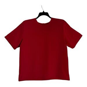 Karen Scott Large Valentine’s Red Top Short Sleeve Round Neck Dressy Blouse